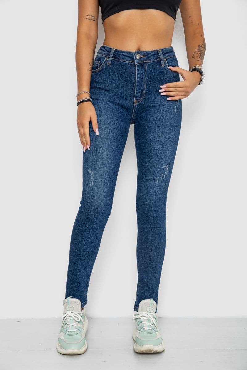 Джинси жіночі демісезонні, колір темно-синій, 244RSK2021-9 - зображення 1