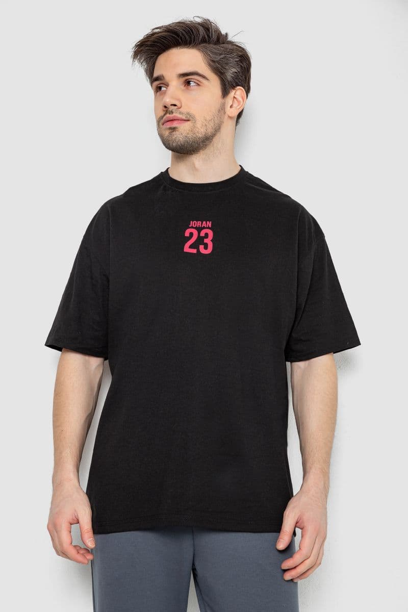 Футболка чоловіча з принтом, колір чорний, 244R7024 - зображення 1