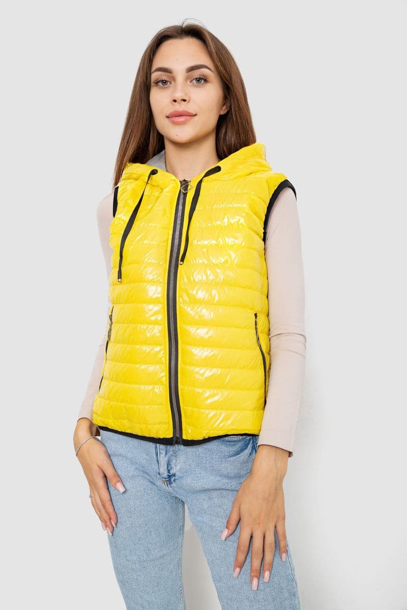 Жилетка жіноча дута, колір жовтий, 102R380-1 - зображення 1