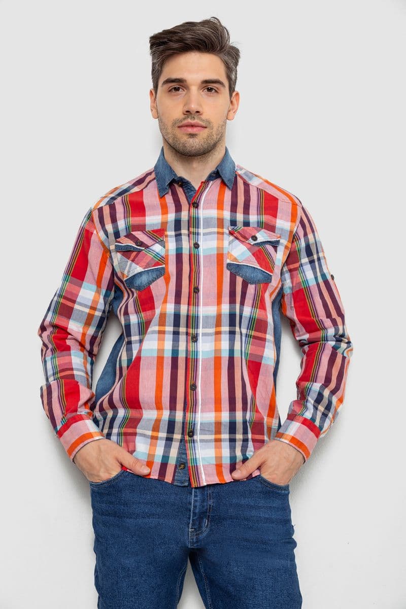 Сорочка чоловіча з довгим рукавом 214R755, колір Різноколір - зображення 1