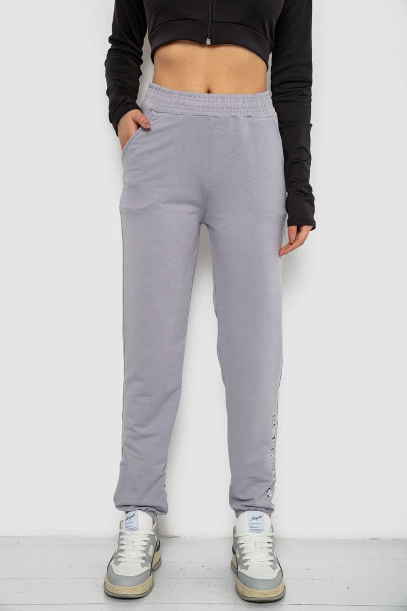 Спортивні штани жіночі, колір сірий, 238R57673 - зображення 1