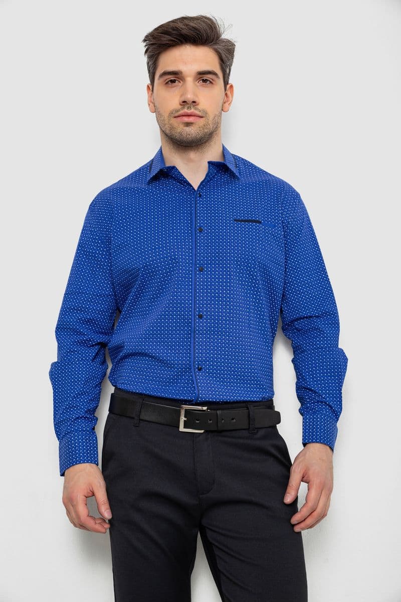 Сорочка чоловіча з принтом, колір електрик, 214R7497 - зображення 1