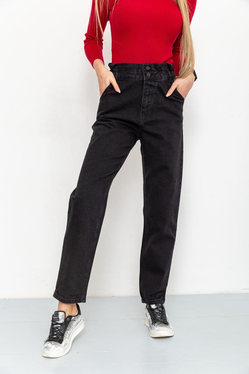 Джинси жіночі демісезонні, колір чорний, 164R3410 - зображення 1