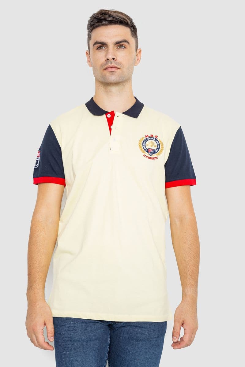 Поло чоловіче з принтом, колір жовтий, 247R317 - зображення 1