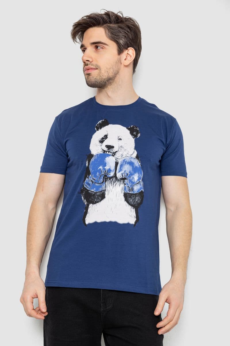 Футболка чоловіча з принтом, колір синій, 244R5996 - зображення 1