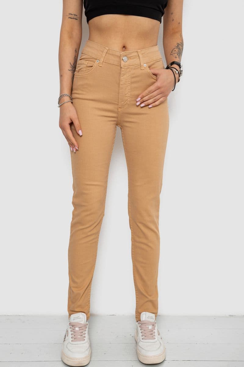 Джинси жіночі, колір бежевий, 182R1633 - зображення 1