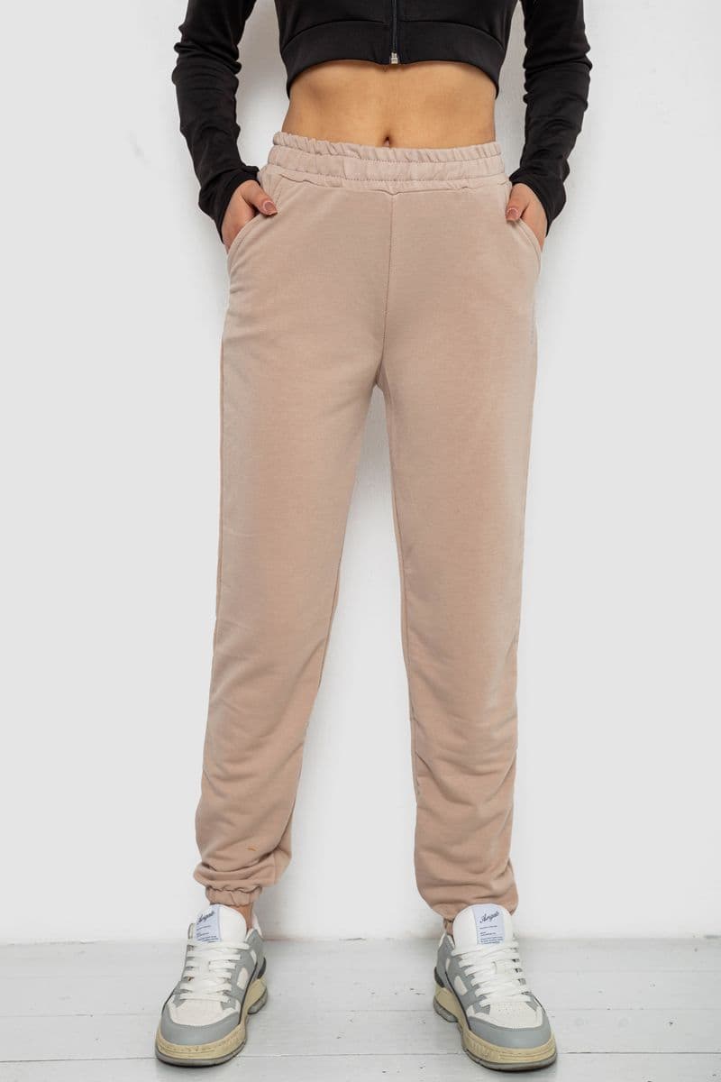Спортивні штани жіночі, колір бежевий, 238R325 - зображення 1