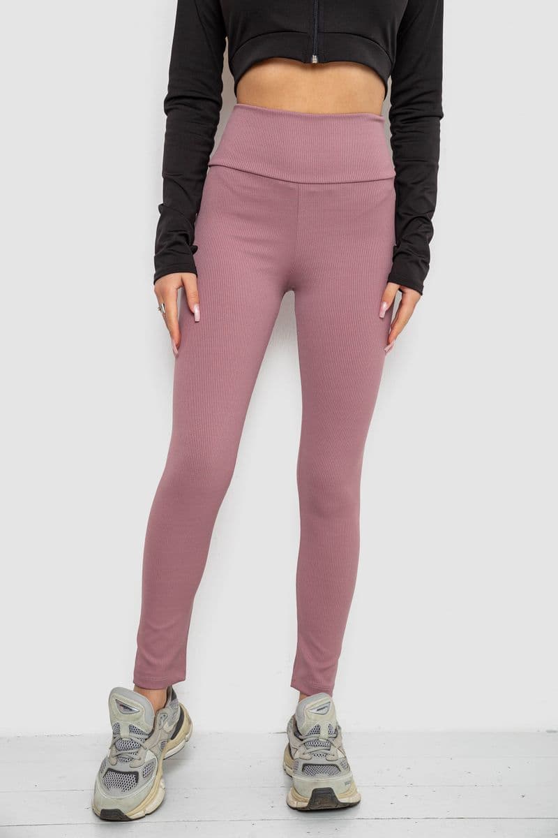 Лосини в рубчик, колір темно-бузковий, 221R606 - зображення 1