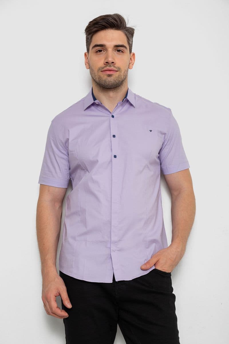 Сорочка чоловіча однотонна, колір бузковий, 214R7117 - зображення 1