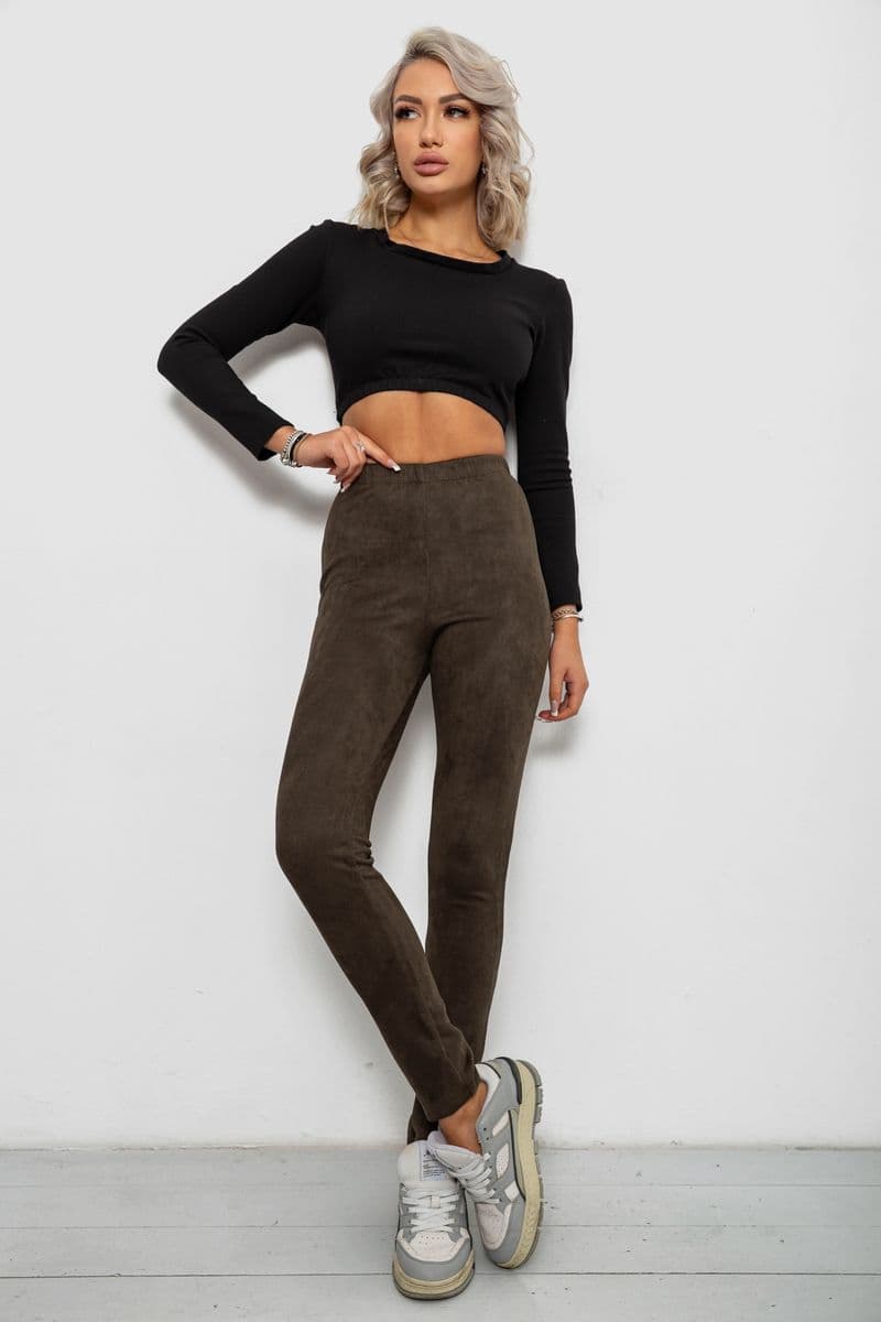 Лосини однотонні, колір хакі, 257R2045 - зображення 1