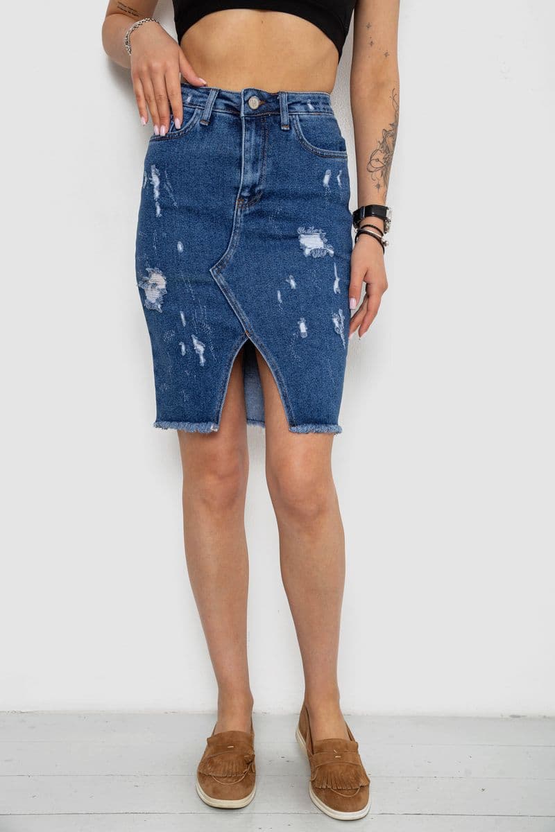 Спідниця жіноча джинсова, колір синій, 182R1862 - зображення 1