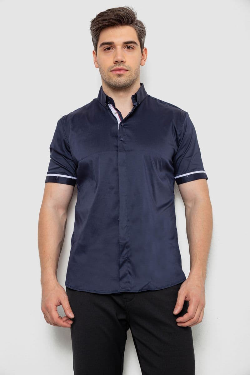 Сорочка чоловіча, колір темно-синій, 214R5007 - зображення 1