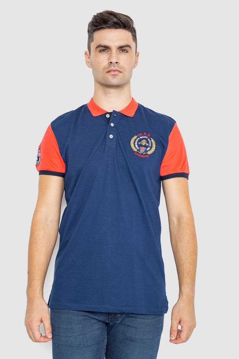 Поло чоловіче з принтом, колір синій, 247R317 - зображення 1