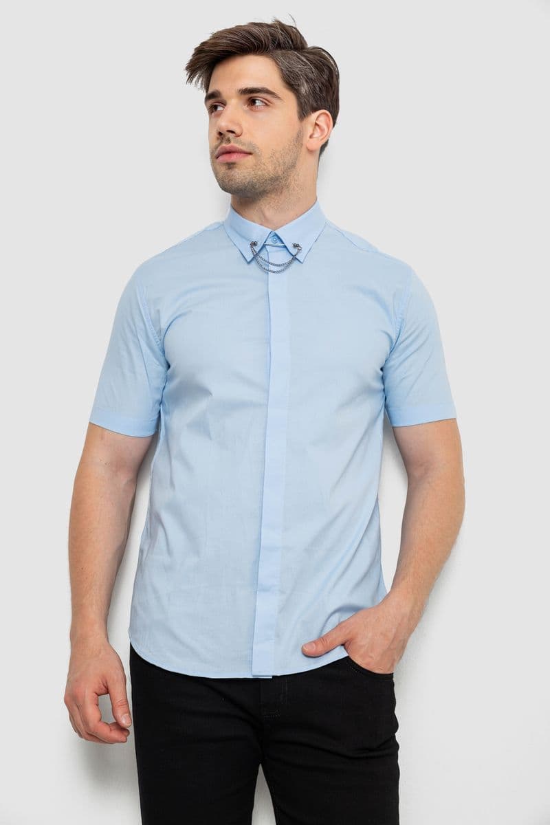 Сорочка чоловіча однотонна, колір блакитний, 214R6917 - зображення 1