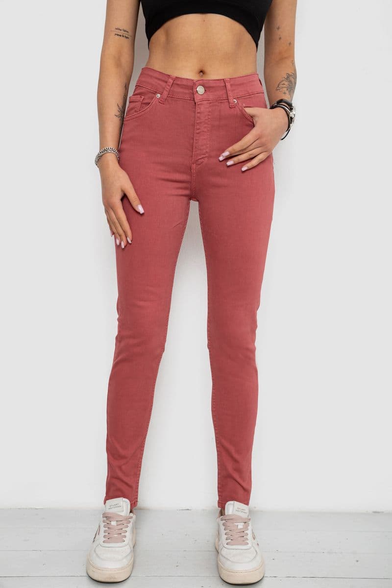Джинси жіночі, колір пудровий, 182R1633 - зображення 1