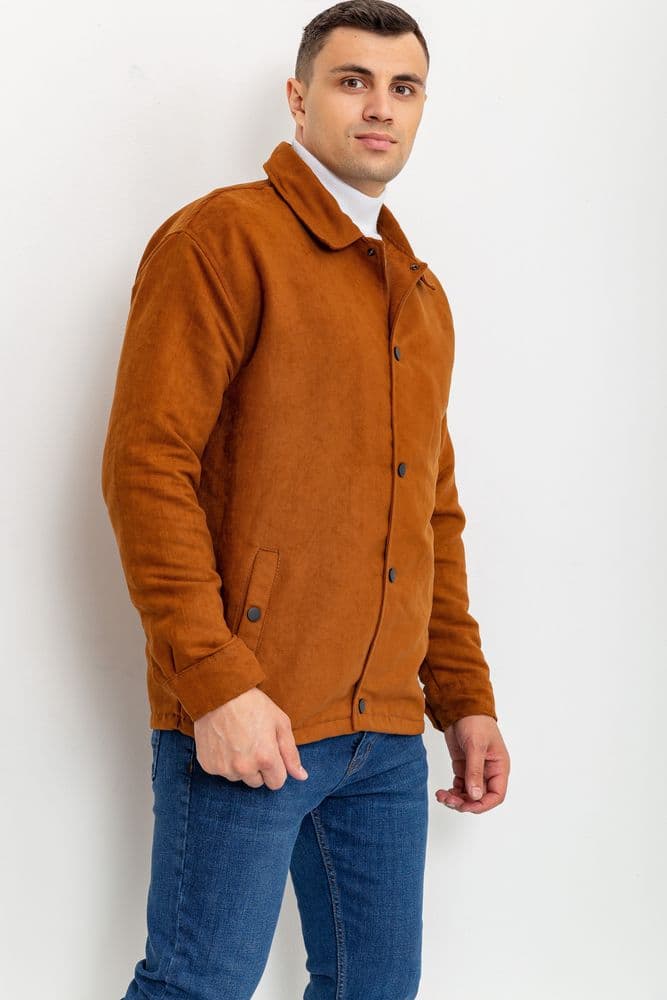 Вітровка чоловіча на кнопках, колір світло-коричневий, 131R3022 - зображення 1