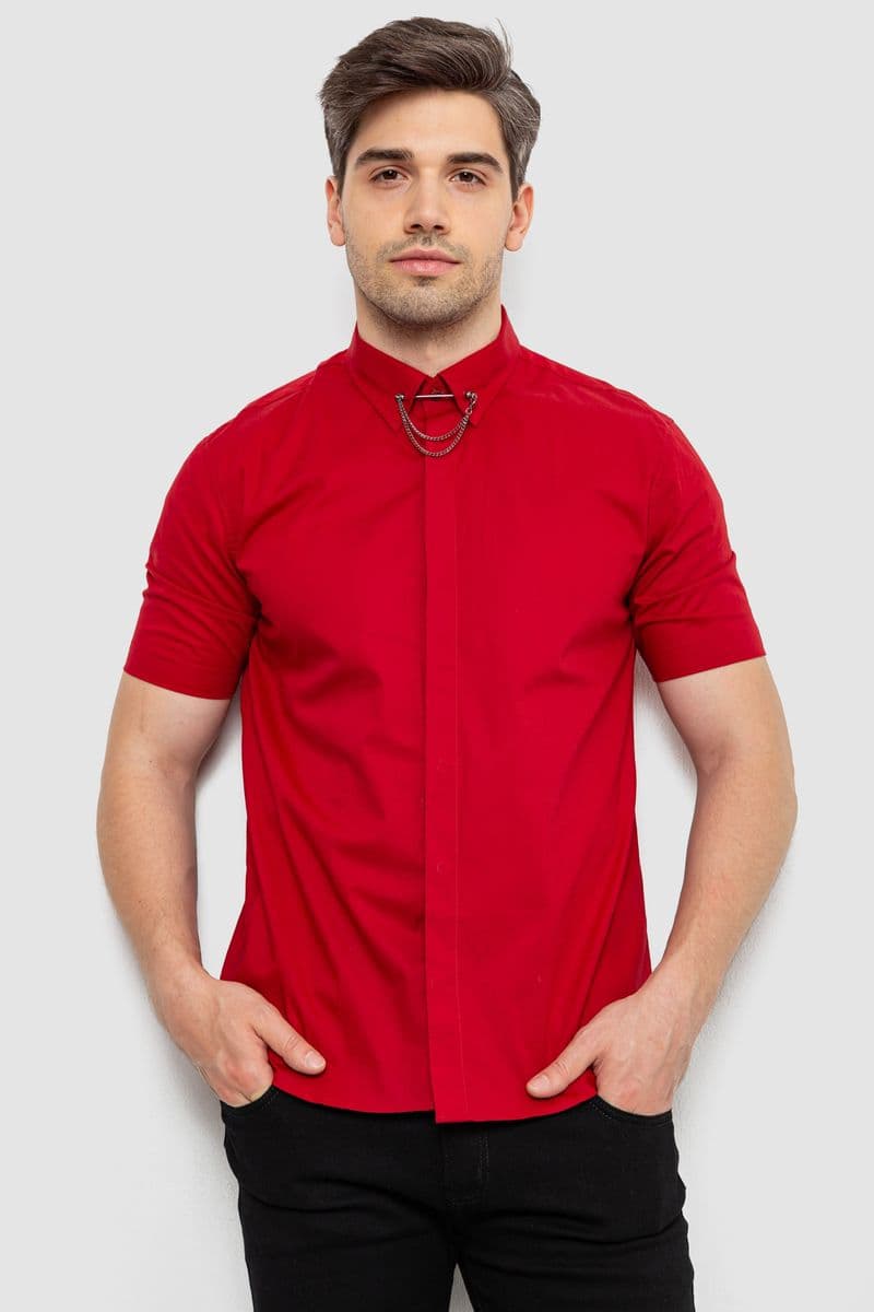 Сорочка чоловіча однотонна, колір бордовий, 214R6917 - зображення 1