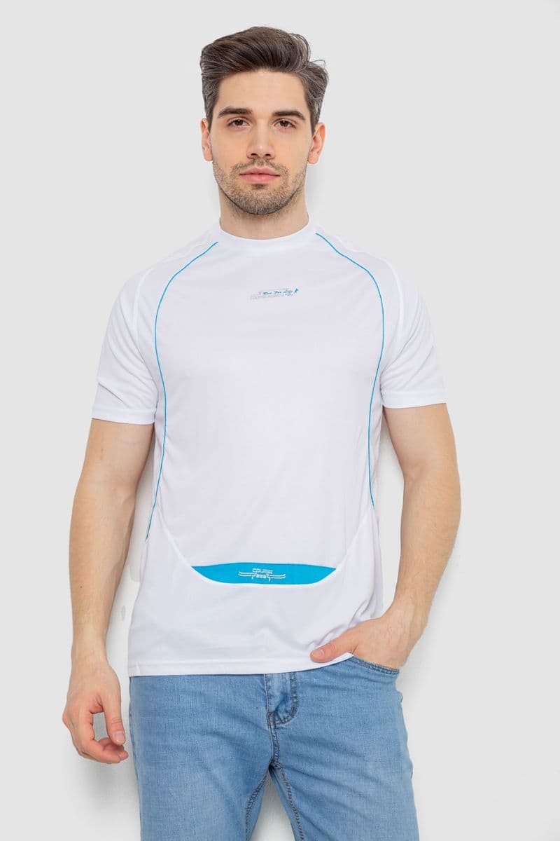 Футболка чоловіча з принтом, колір білий, 244R0508 - зображення 1