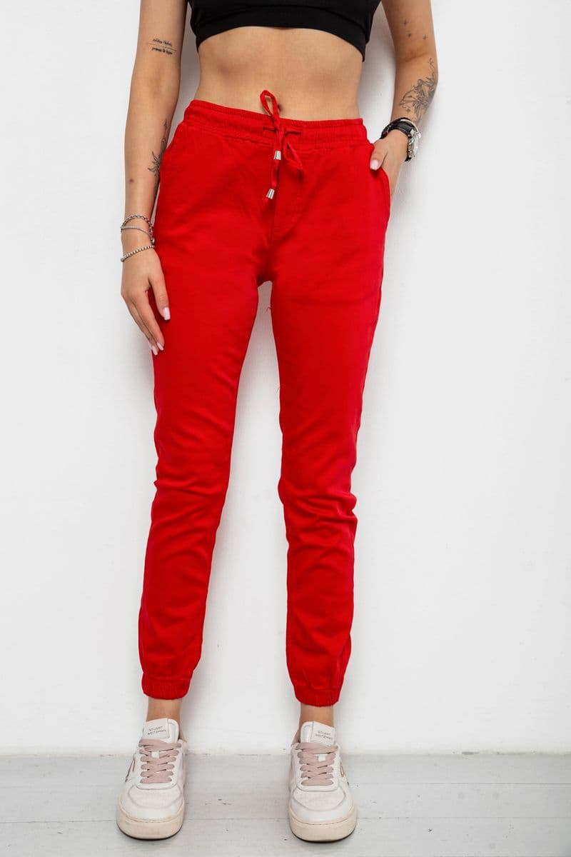 Штани жіночі, колір червоний, 182R1364 - зображення 1