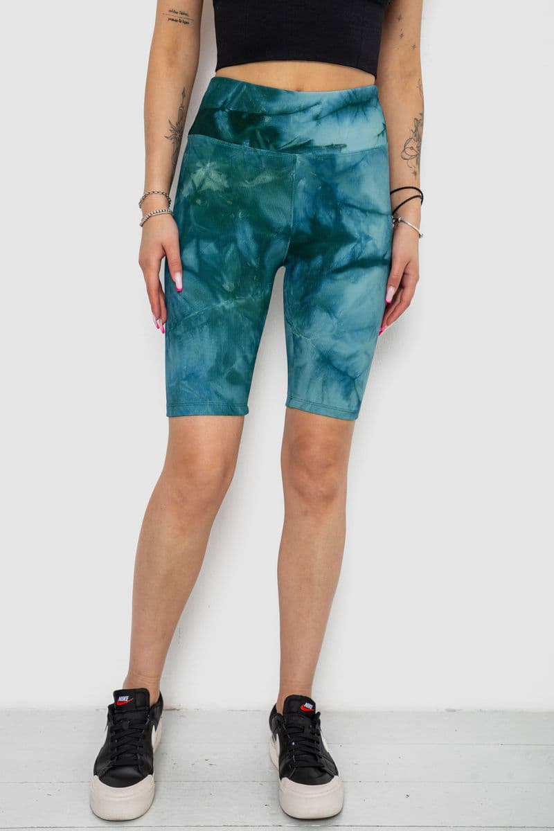 Велотреки жіночі в рубчик, колір зелений, 238R58193 - зображення 1