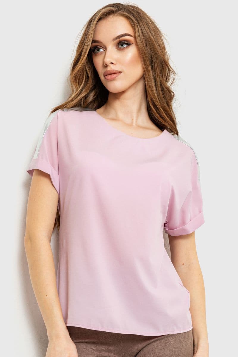 Блуза повсякденна, колір світло-бузковий, 230R101-2 - зображення 1