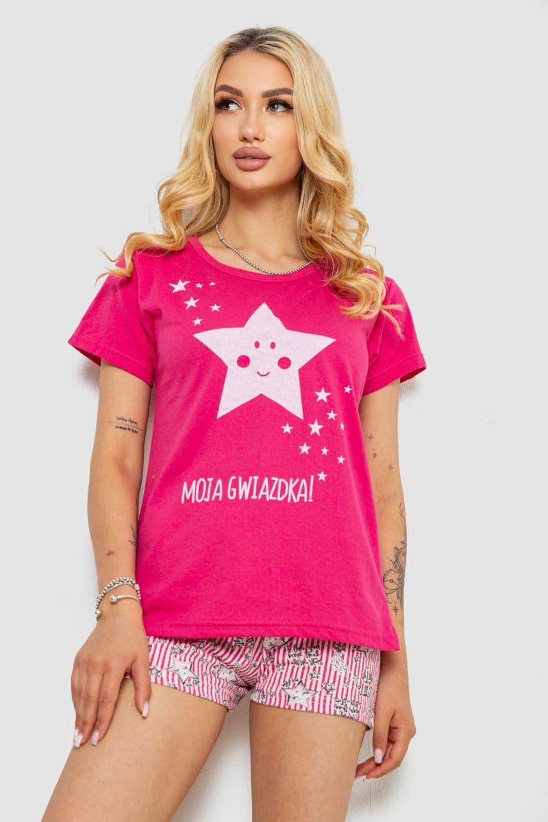 Піжама жіноча, колір малиновий, 243R50713 - зображення 1