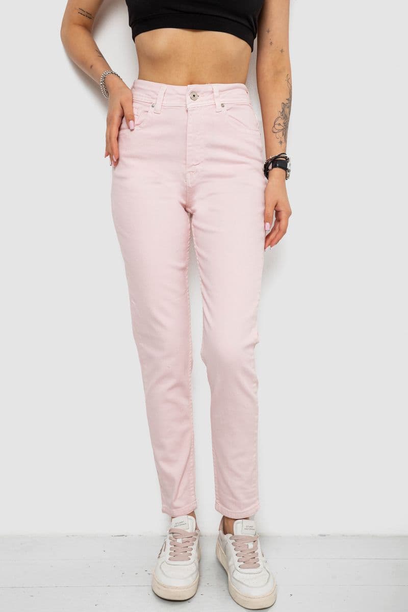Джинси жіночі, колір пудровий, 182R1450 - зображення 1