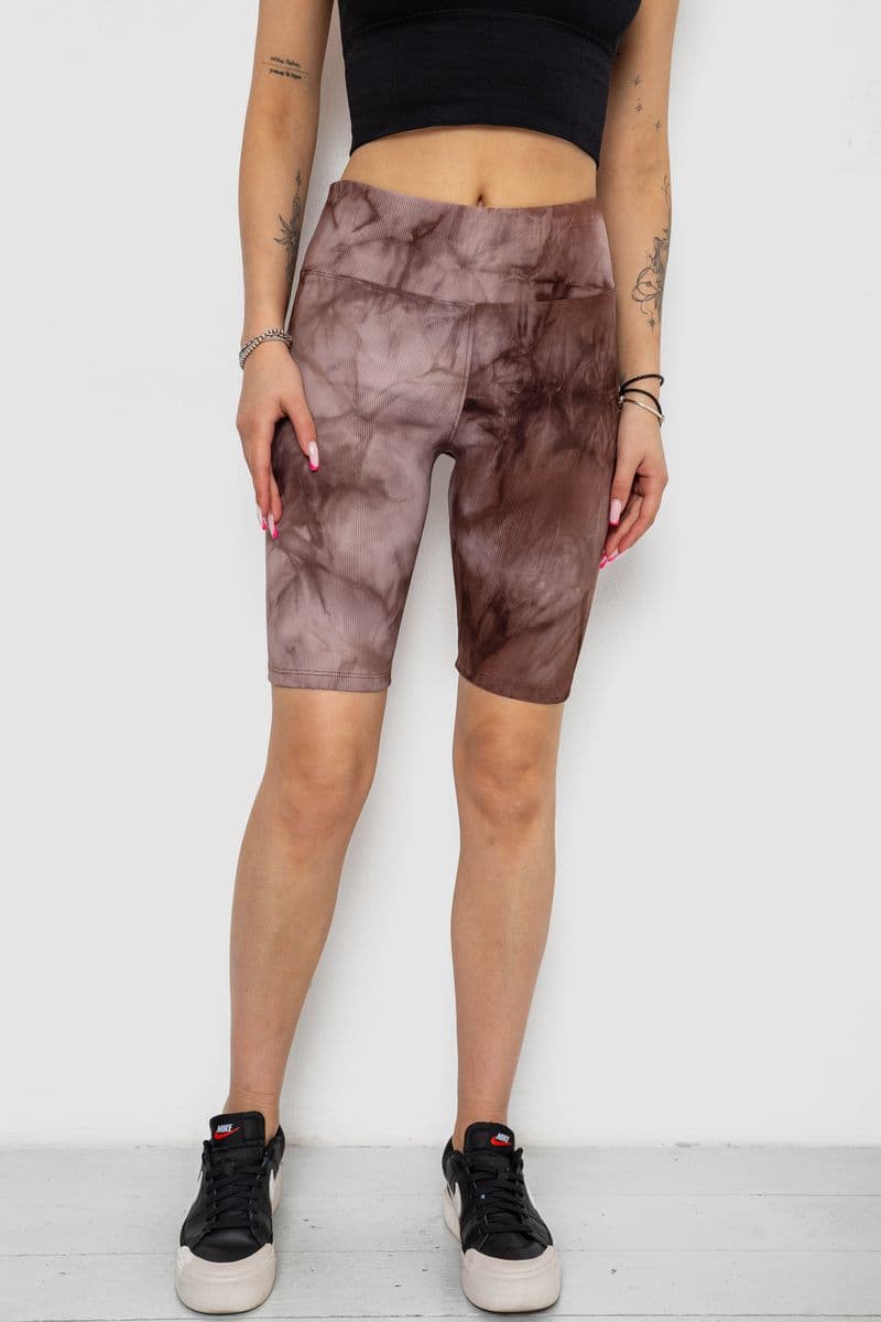 Велотреки жіночі в рубчик, колір коричневий, 238R58193 - зображення 1