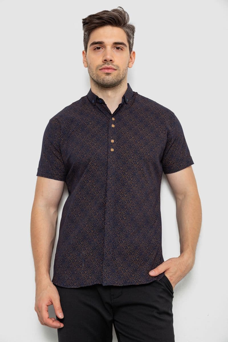 Сорочка чоловіча з принтом 214RK16072, колір Синій - зображення 1