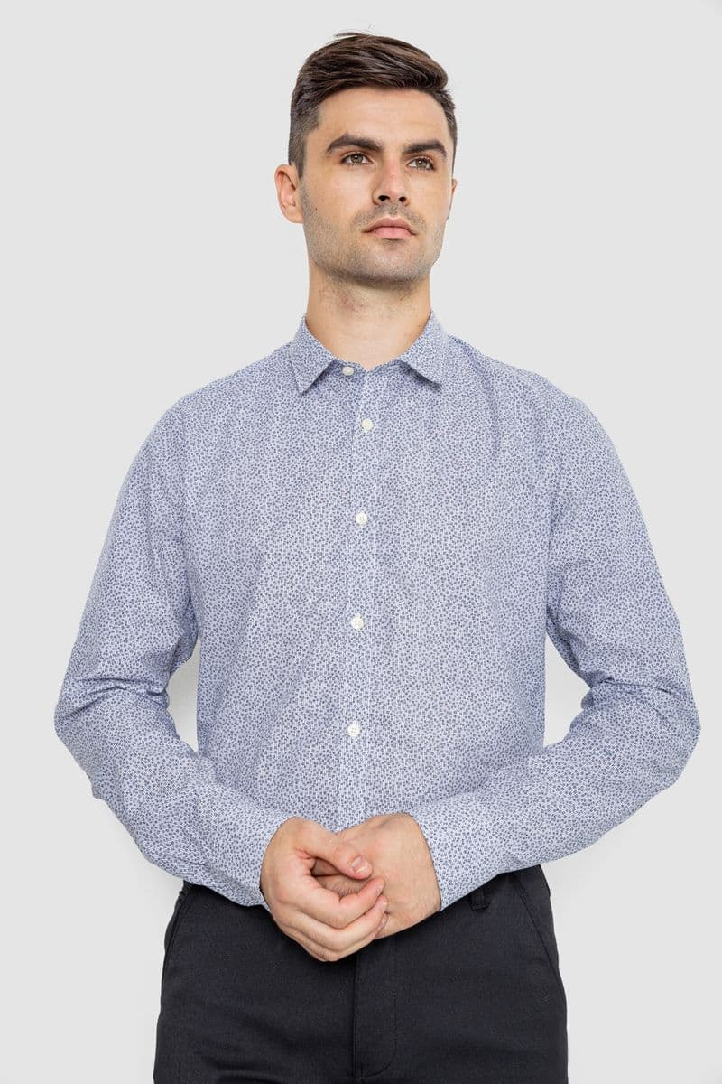 Сорочка чоловіча котонова повсякденна, колір молочно-сірий, 247R420 - зображення 1