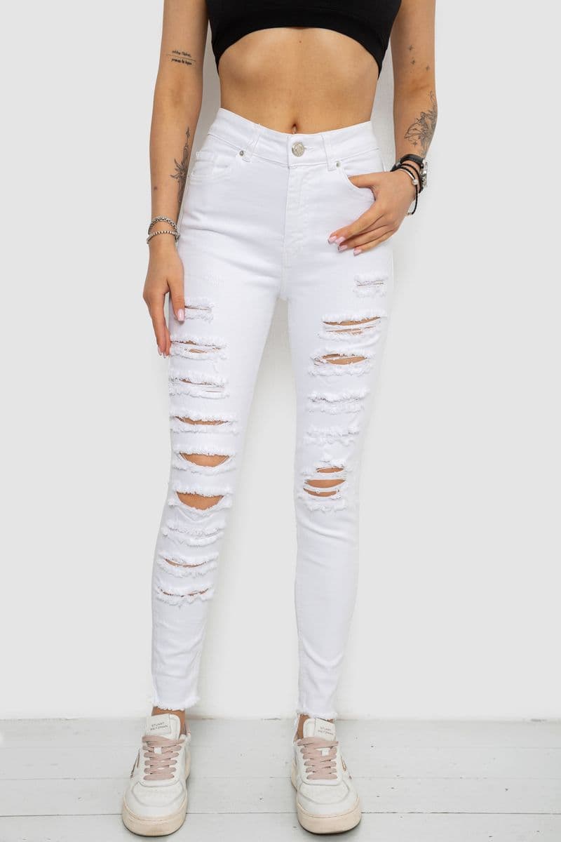 Джинси жіночі, колір білий, 182R1220 - зображення 1