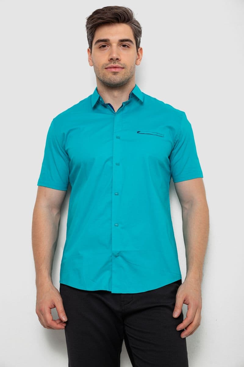 Сорочка чоловіча, колір бірюзовий, 214R7325 - зображення 1