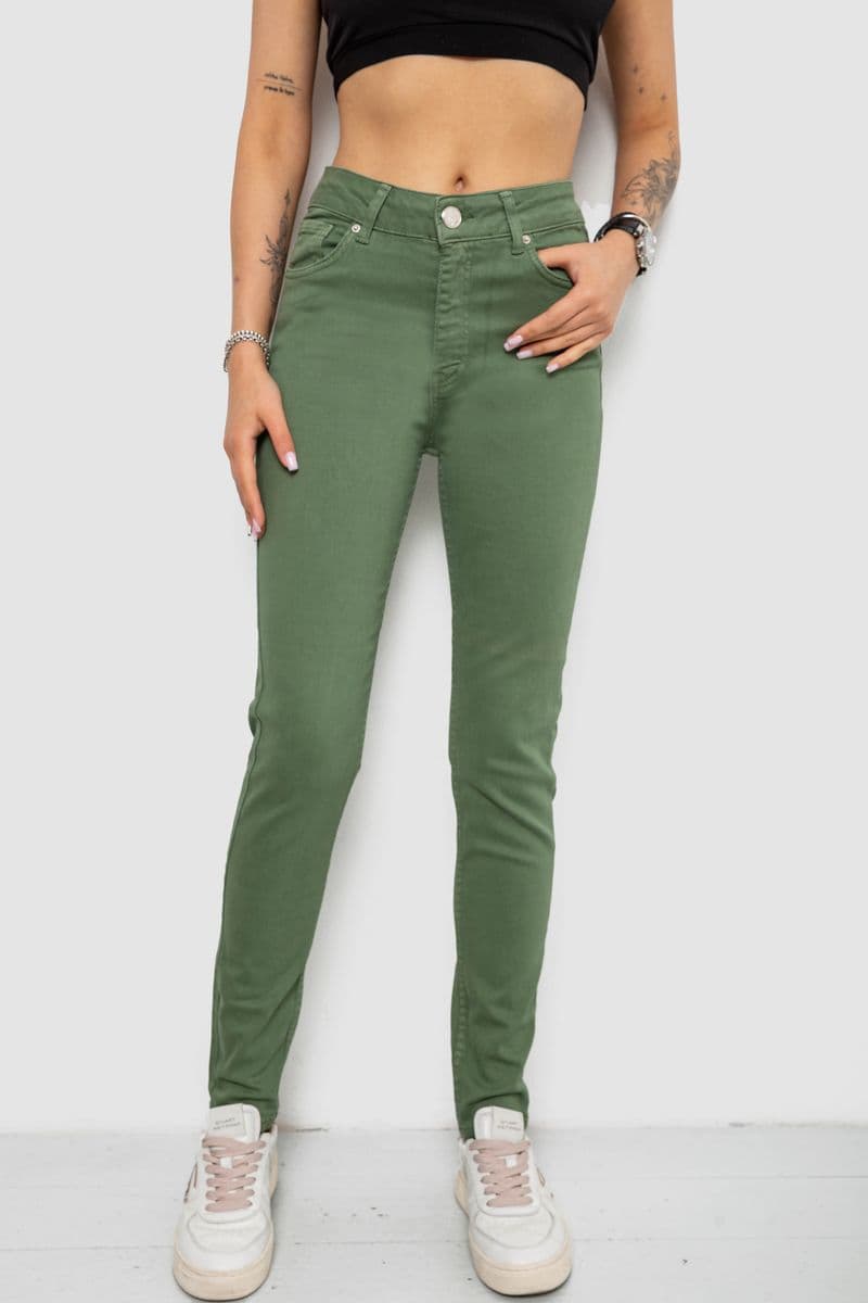 Джинси жіночі Slim Fit, колір зелений, 182R1489S19 - зображення 1