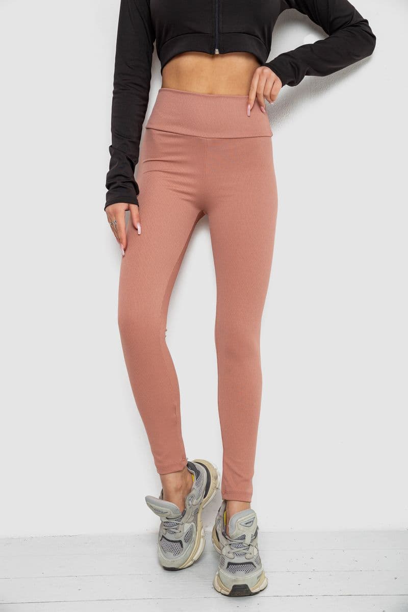 Лосини в рубчик, колір темно-пудровий, 221R606 - зображення 1