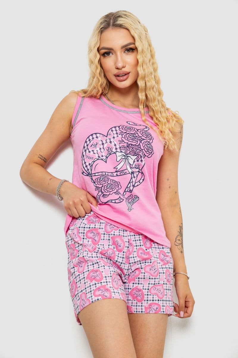 Піжама жіноча, колір рожевий, 243R03674 - зображення 1