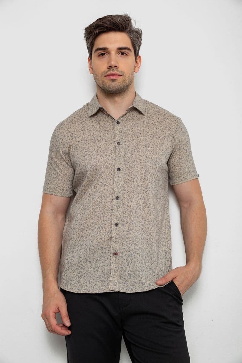 Сорочка чоловіча з короткими рукавами 214R6917-12, колір Бежевий - зображення 1