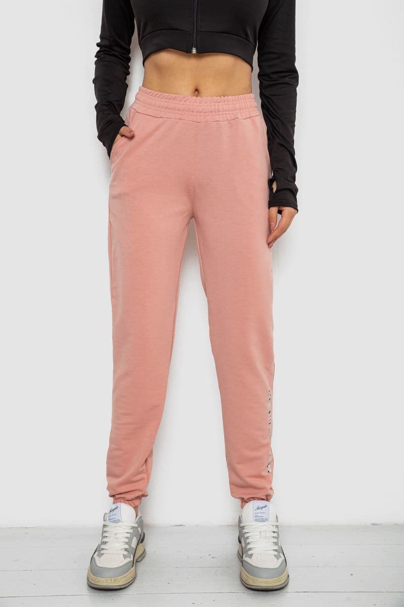 Спортивні штани жіночі, колір пудровий, 238R57673 - зображення 1