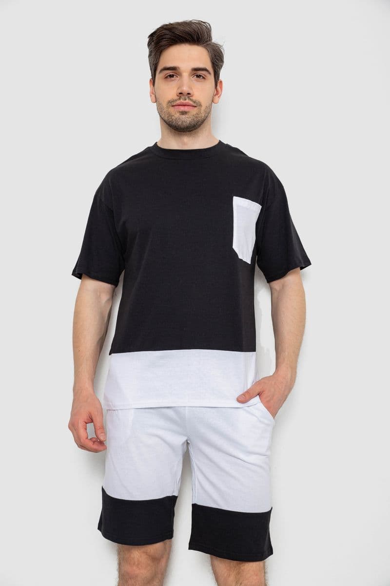 Костюм чоловічий повсякденний, колір чорно-білий, 238R1533 - зображення 1