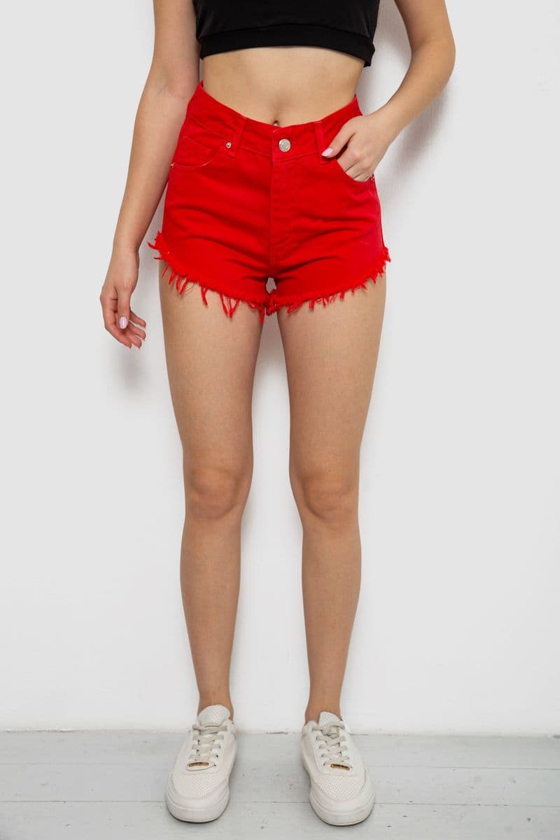 Шорти жіночі джинсові, колір червоний, 182R1648S20 - зображення 1