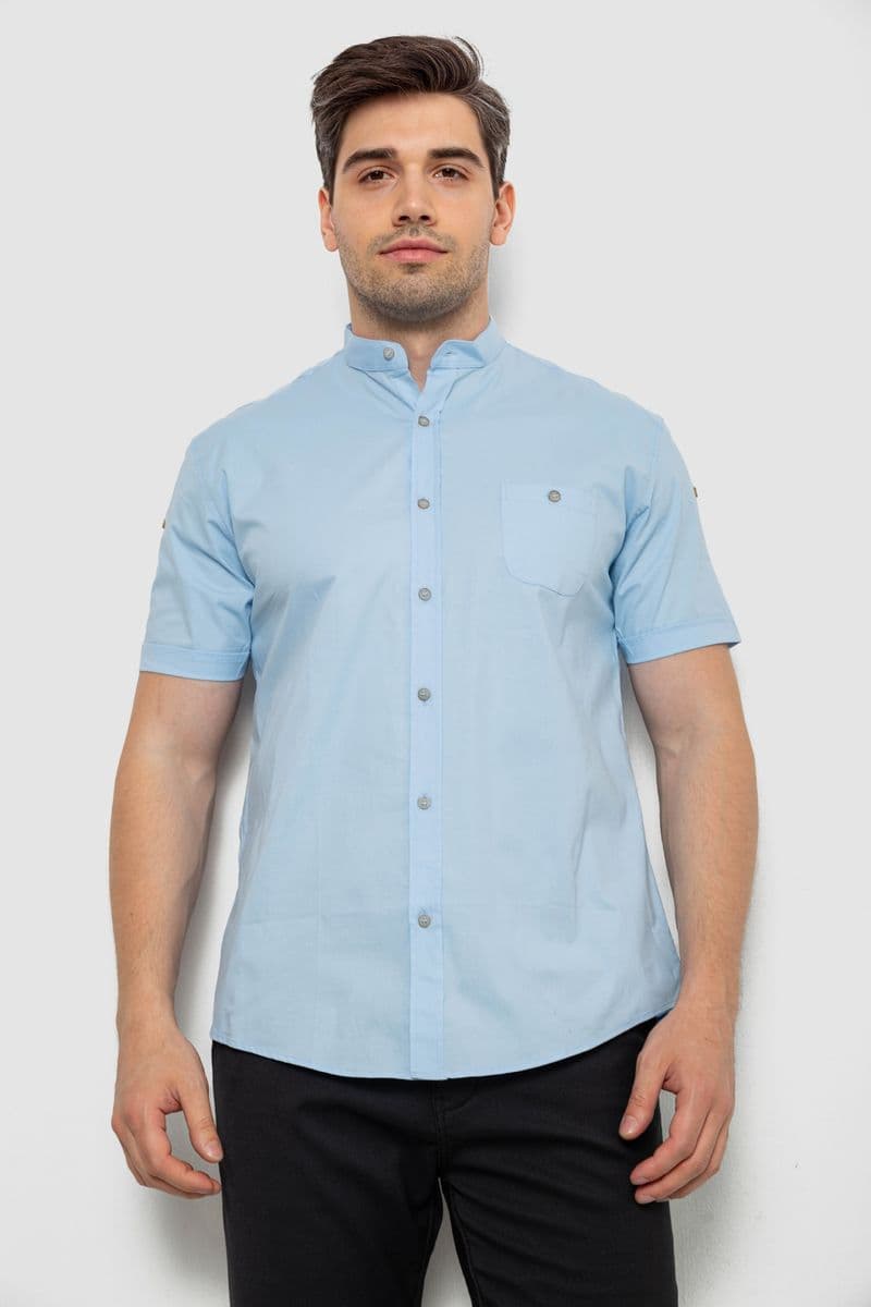 Сорочка чоловіча однотонна, колір блакитний, 214R7346 - зображення 1