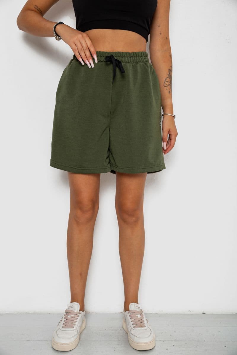 Шорти жіночі з принтом, колір хакі, 238R130 - зображення 1