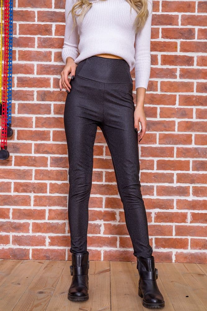 Чорні лосини, з еко-шкіри, з втягуючим ефектом, 164R1497 - зображення 1