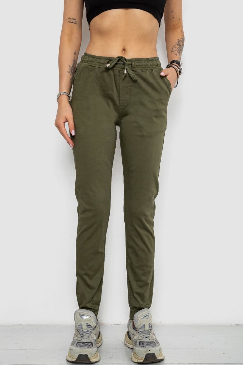 Штани жіночі, колір хакі, 182R1364 - зображення 1