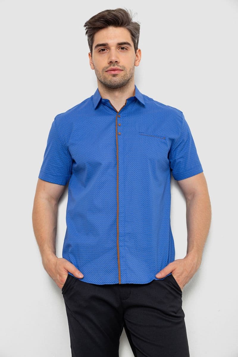 Сорочка чоловіча з принтом, колір електрик, 214R7028 - зображення 1