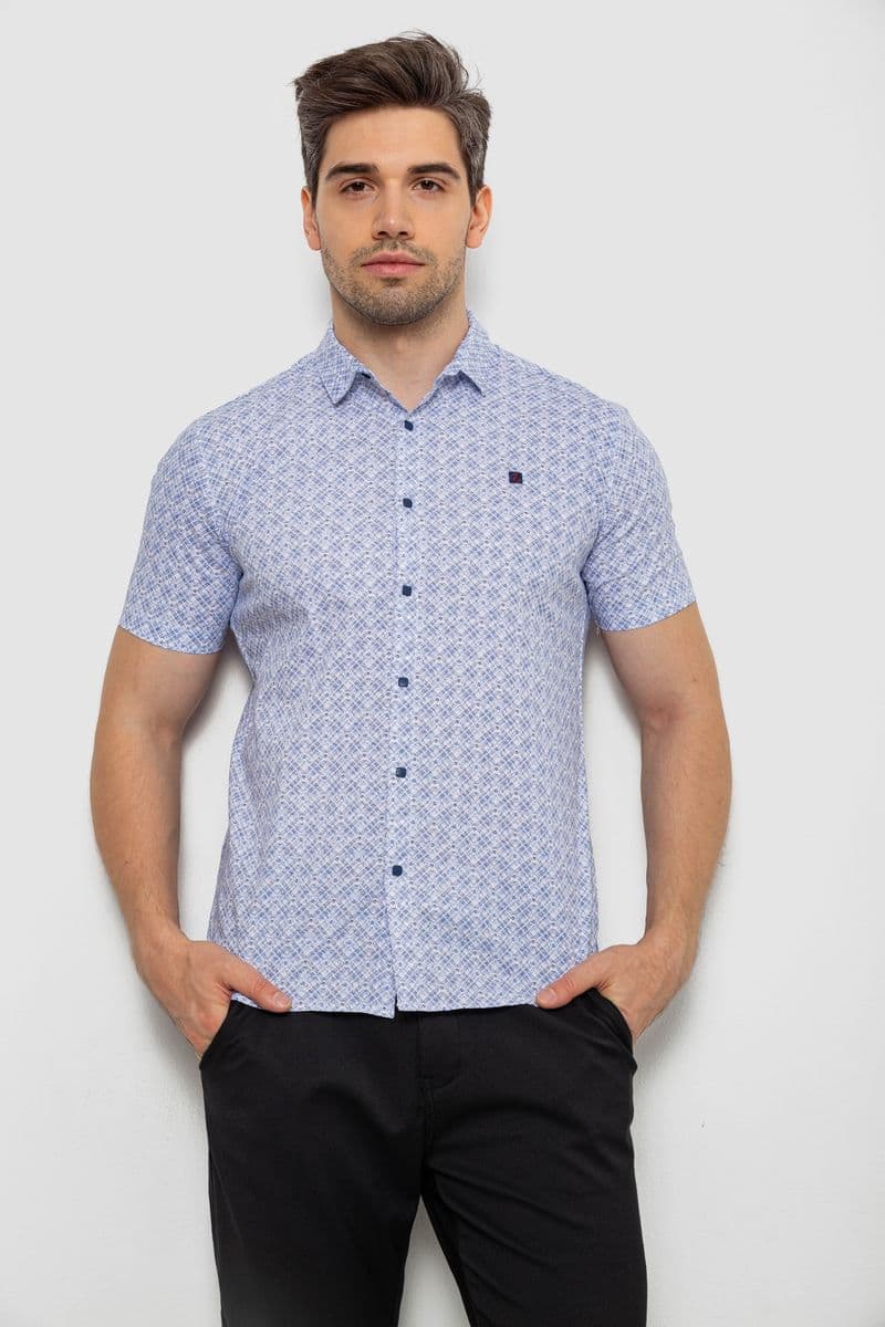 Сорочка чоловіча з коротким рукавом, колір блакитний, 214R6917-15 - зображення 1