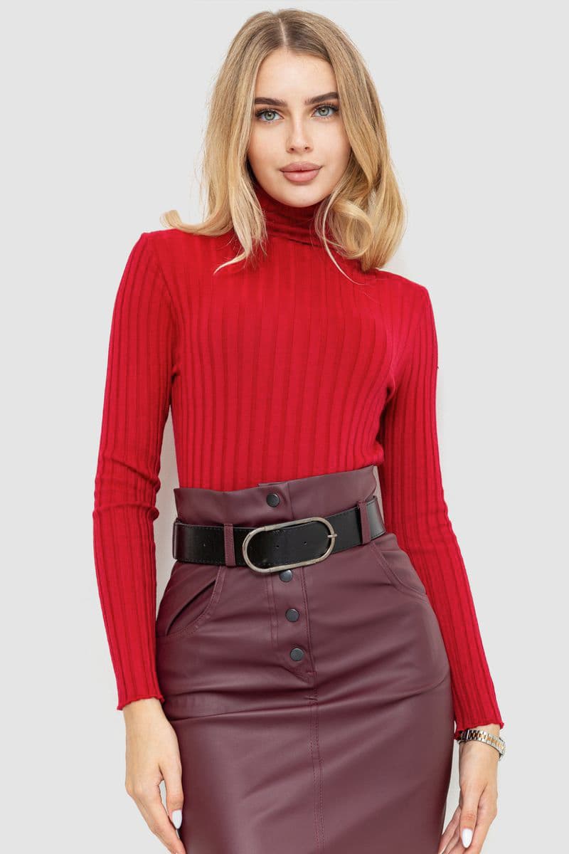 Гольф жіночий однотонний, колір бордовий, 204R043 - зображення 1