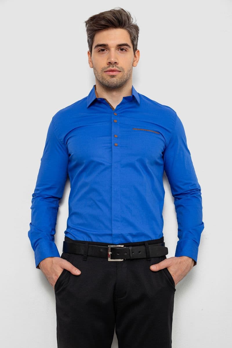 Сорочка чоловіча, колір електрик, 214R7002 - зображення 1