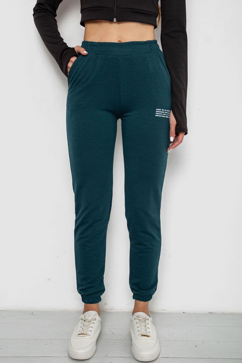 Спортивні штани жіночі, колір зелений, 238R5052-1 - зображення 1