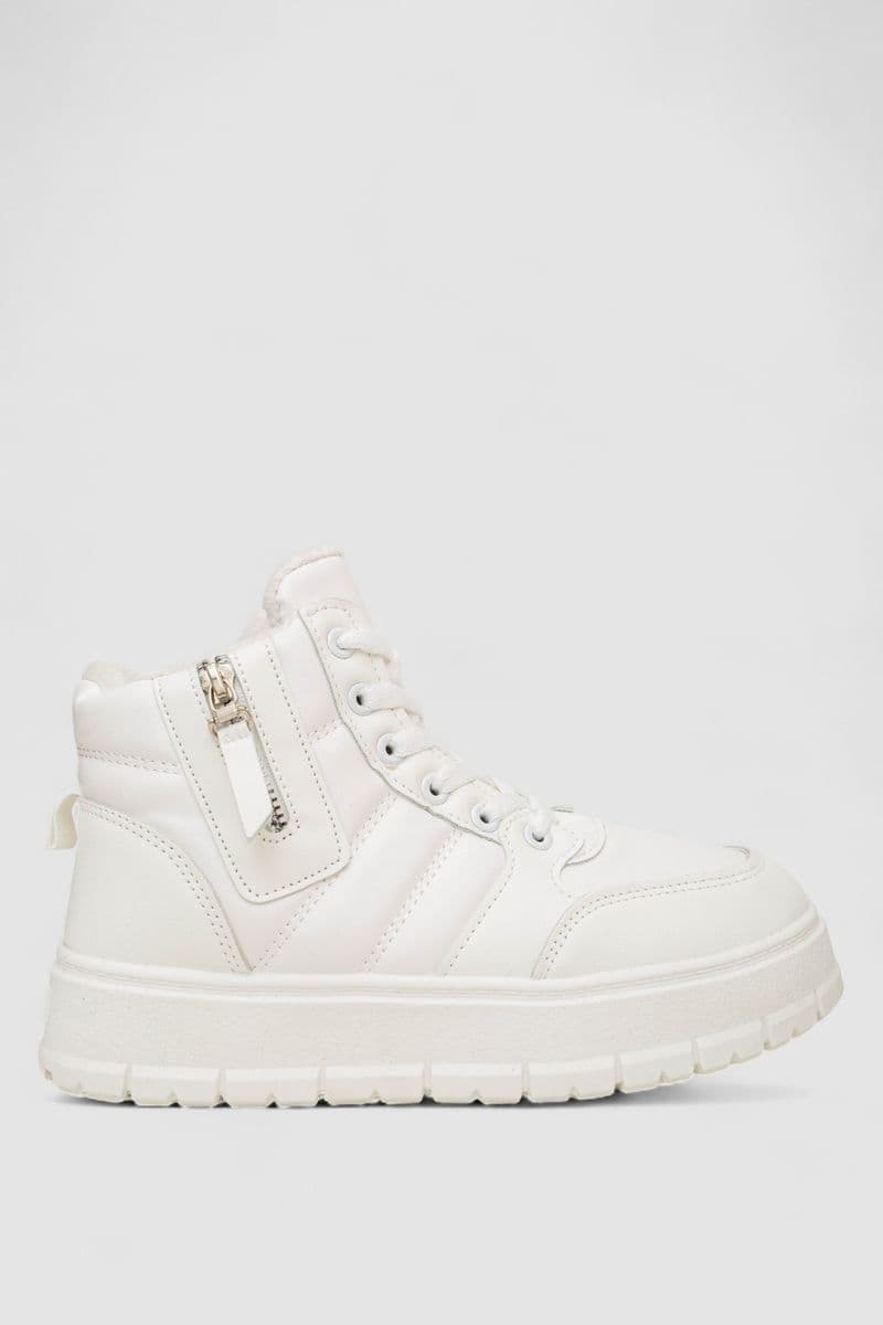 Кросівки жіночі зимові на хутрі, колір білий, 248RMB06 - зображення 1