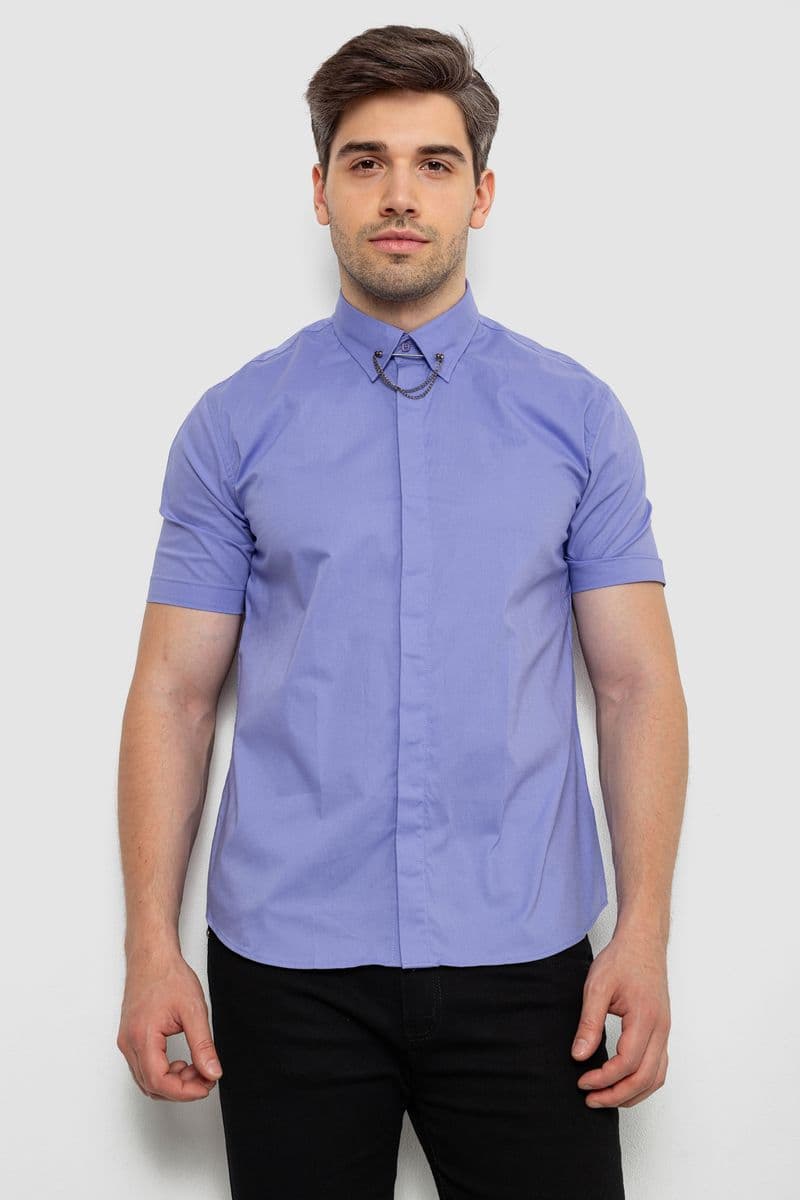 Сорочка чоловіча однотонна, колір бузковий, 214R6917 - зображення 1